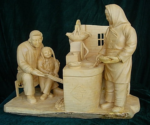 金漆木雕大神龛主要雕刻技法,木雕石头纹的雕刻技法