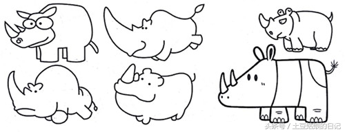 土豆姑娘的日记027-简笔画之森林里的动物朋友们3(蜗牛恐龙)