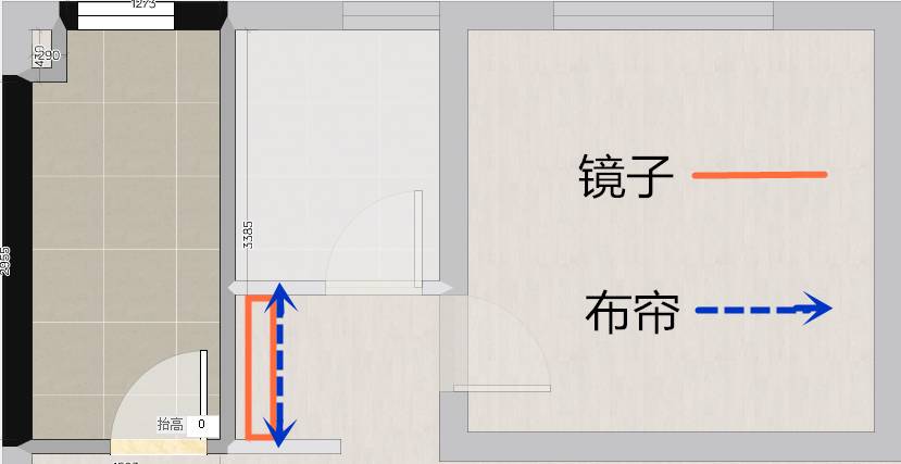 干区洗手台镜子对着房门怎么设计,干区镜子对着卧室门怎么化解