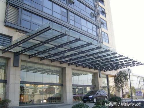小型钢结构雨篷梁,钢结构雨篷