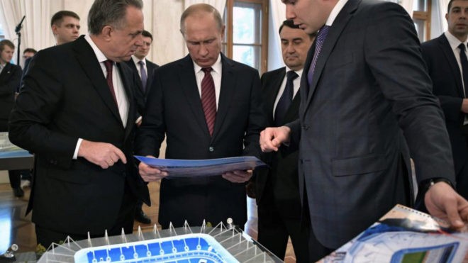 「足球」俄罗斯世界杯赛场建设缓慢,普大帝却打上了太极