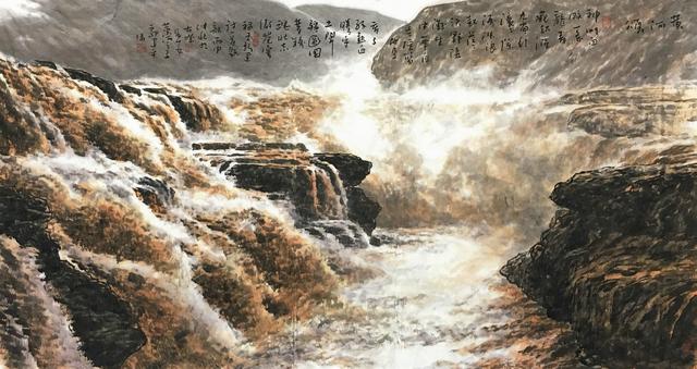 朝坊观瀑风雷间，九曲激浪生层烟——记画家郭建平