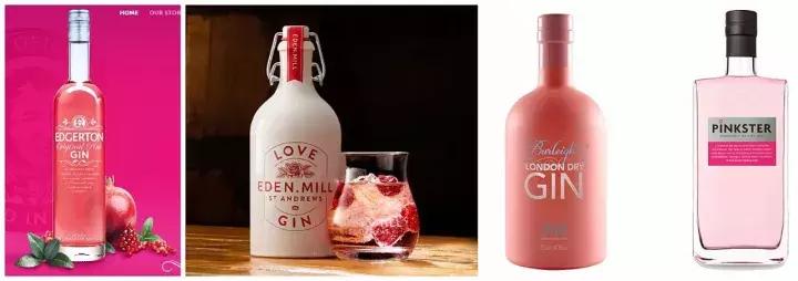 蓝色金酒威士忌,粉红皇家金酒威士忌