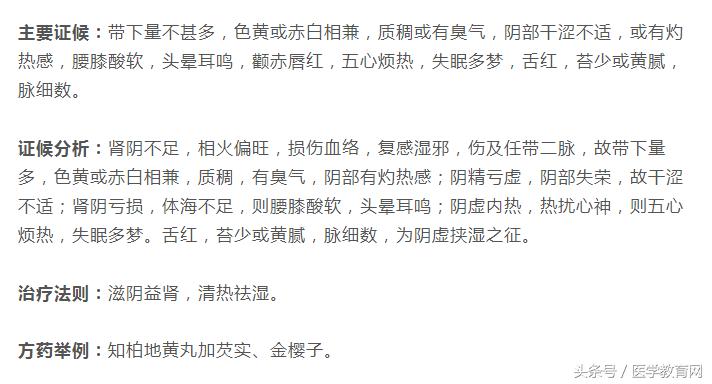 中医带下的辨证分型,带下过多的中医辨证论治口诀