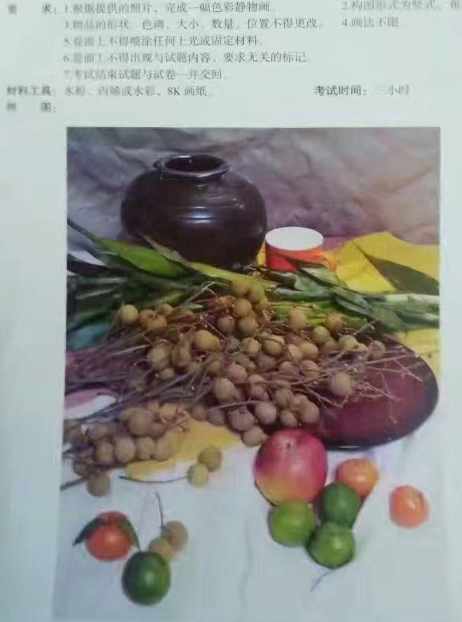 2021福建美术联考色彩考题优秀卷,山东美术联考2022考题色彩范画