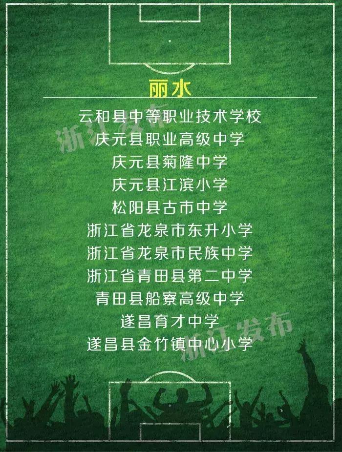 浙江省校园足球2019,2023-2024年青少年校园足球名单