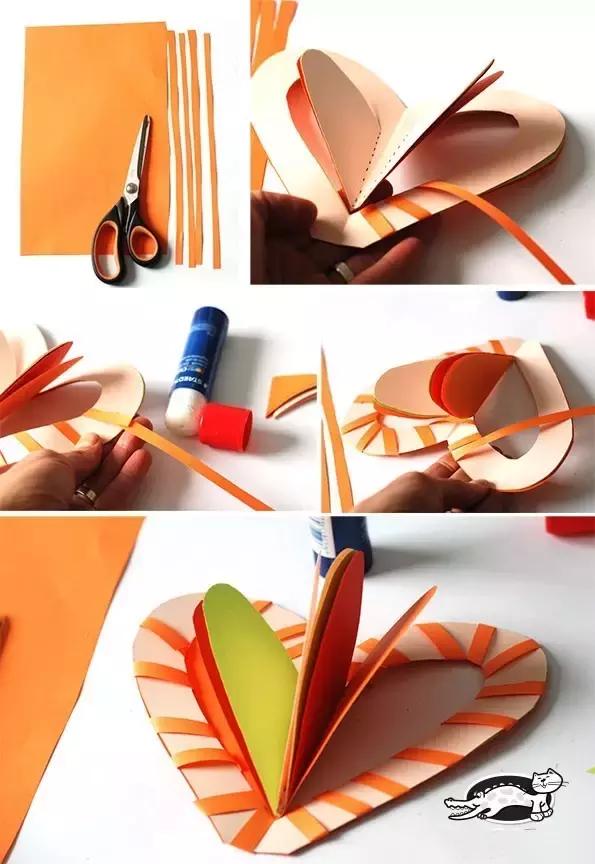 幼儿园小班手工卡纸贺卡图片,3-6岁幼儿手工简单贺卡小花