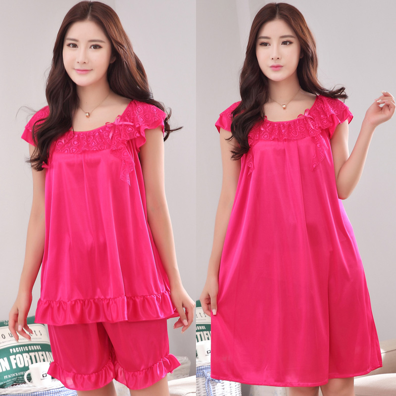 舒服纯棉冰丝睡衣女,女士睡衣夏季冰丝两件套睡衣