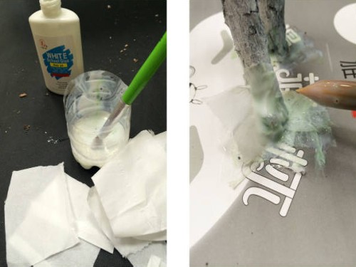 教你用旧盒子和干树枝制作盆景首饰架