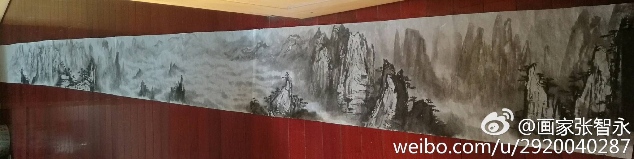 千峰竞秀国画,最美山水图黄山