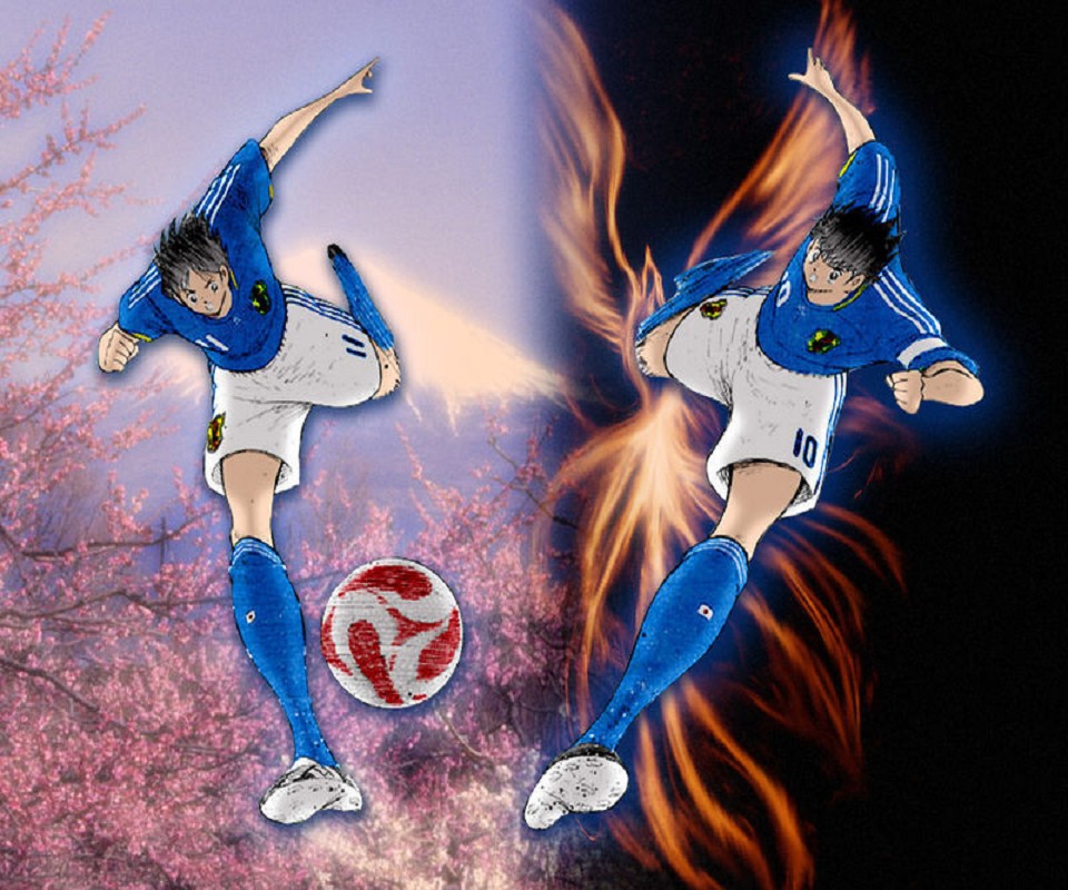 足球小将射门十大绝技,足球名场面小将背脚弧线球