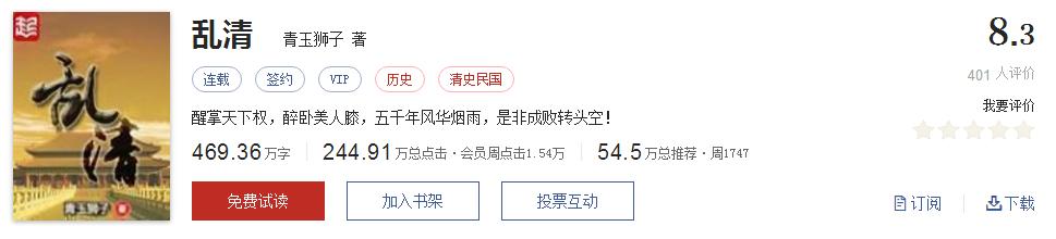 全精品系列网络小说推荐，起点8.3分高评价口碑神作，大神经典