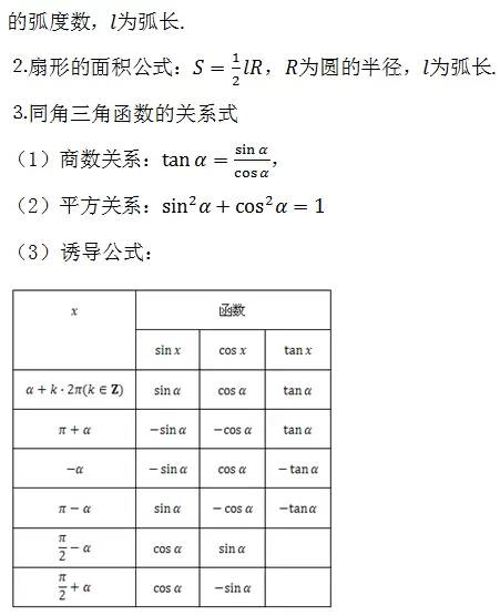 高中数学必背的公式大全集,学霸整理高中数学公式大全精编