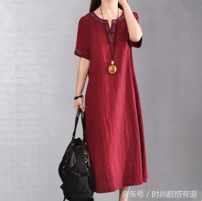 又复古又民族风的棉麻连衣裙，适合35-45岁的妈妈穿