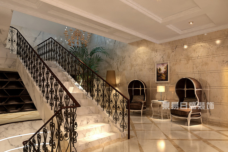 公寓顶层复式楼装修参考，北京和乔丽晶，400平欧式古典风格