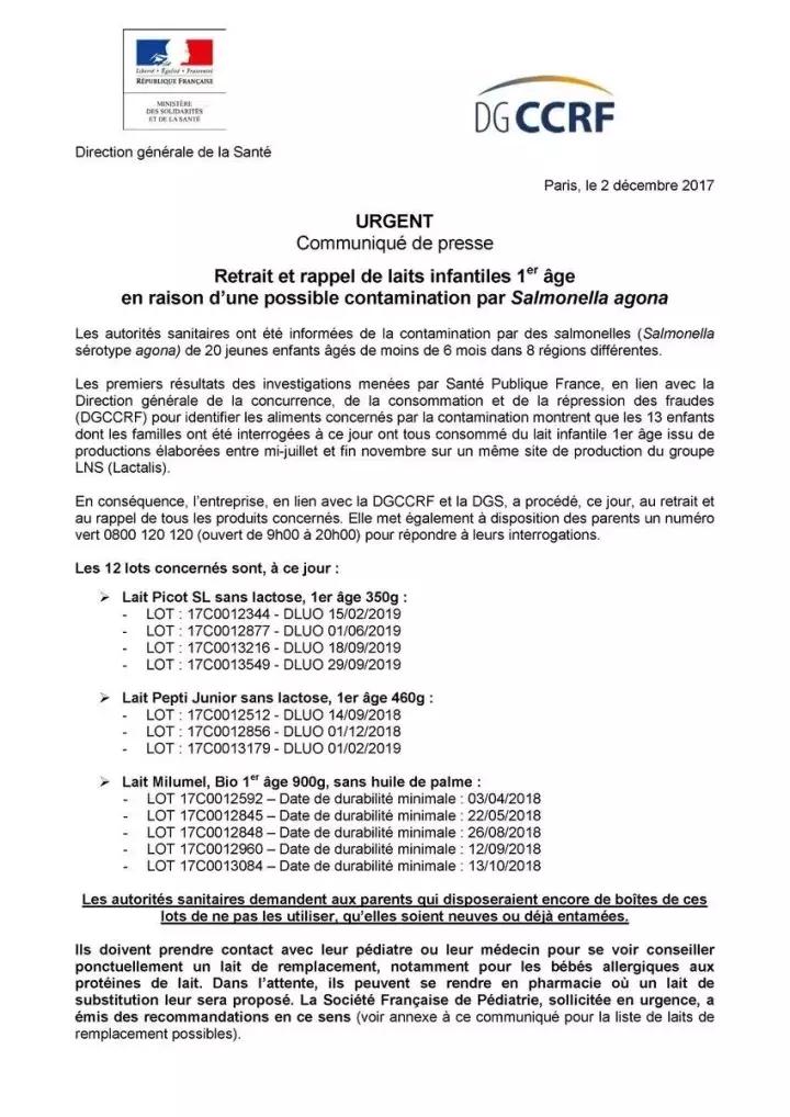 法国奶粉出现沙门氏菌,法国奶粉疑似感染沙门氏菌