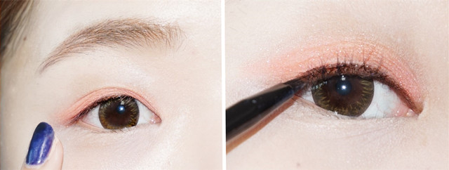 眼妆夕阳珊瑚色,杏珊瑚色眼妆