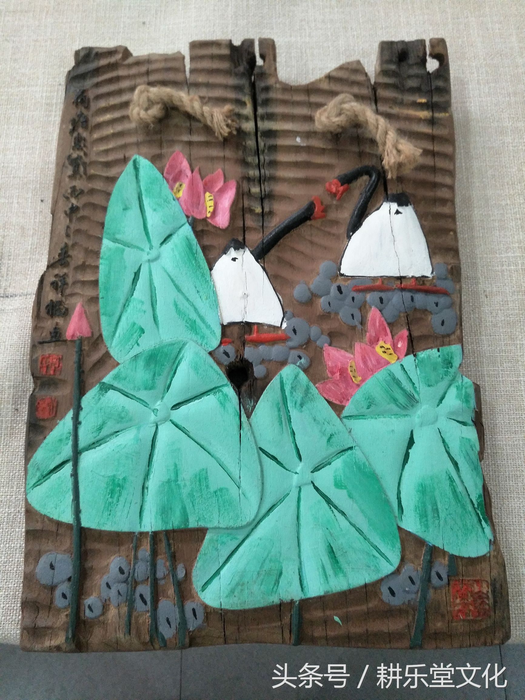 百年老船木雕刻,老船木山水雕刻