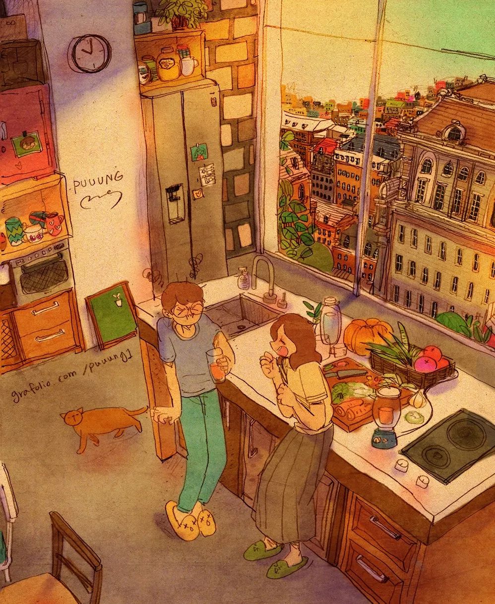 甜到爆的恋爱日常手绘,手绘情侣日常恋爱日记