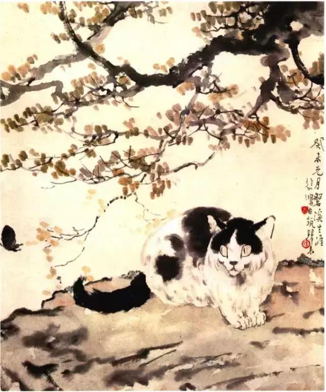 徐悲鸿画猫作品欣赏,徐悲鸿画马谁画鸡