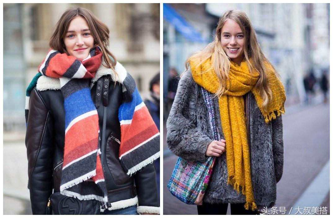 秋冬围巾时髦系法,秋冬围巾怎么披好看