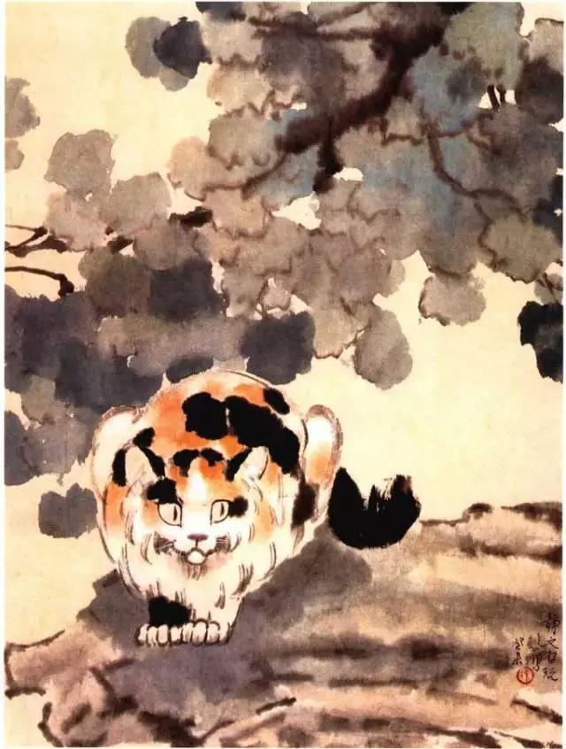 徐悲鸿画猫作品欣赏,徐悲鸿画马谁画鸡