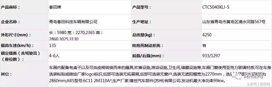 自行式房车拖挂式房车售价,房车公告第372批