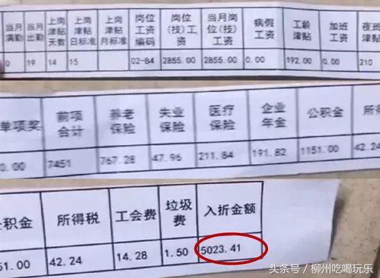 挺住！柳州的工薪阶层到底收入多少？网友晒出工资条真相