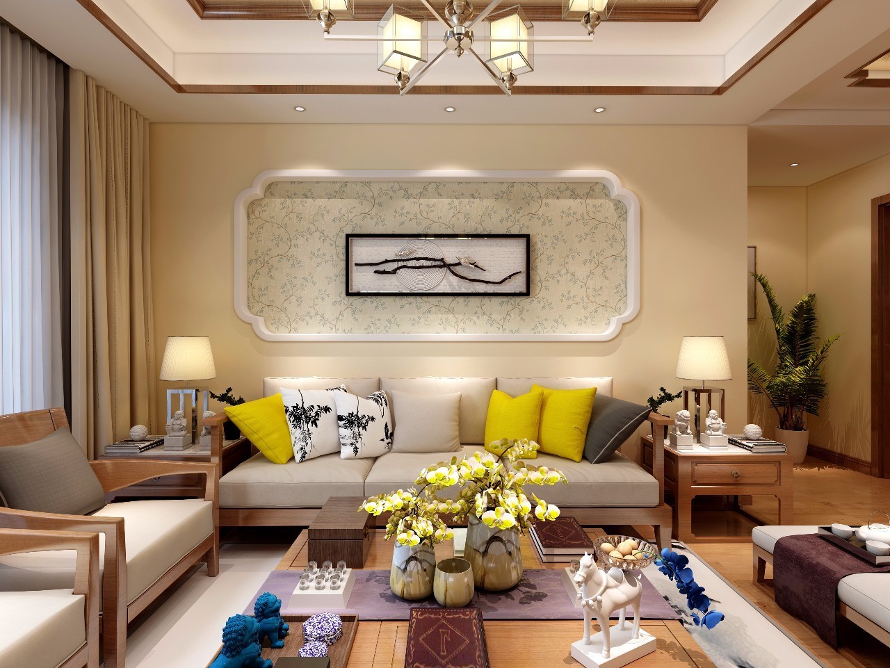 *阳城太**缘邑109㎡--给您带来喧嚣后的一丝自然、随意现代风格