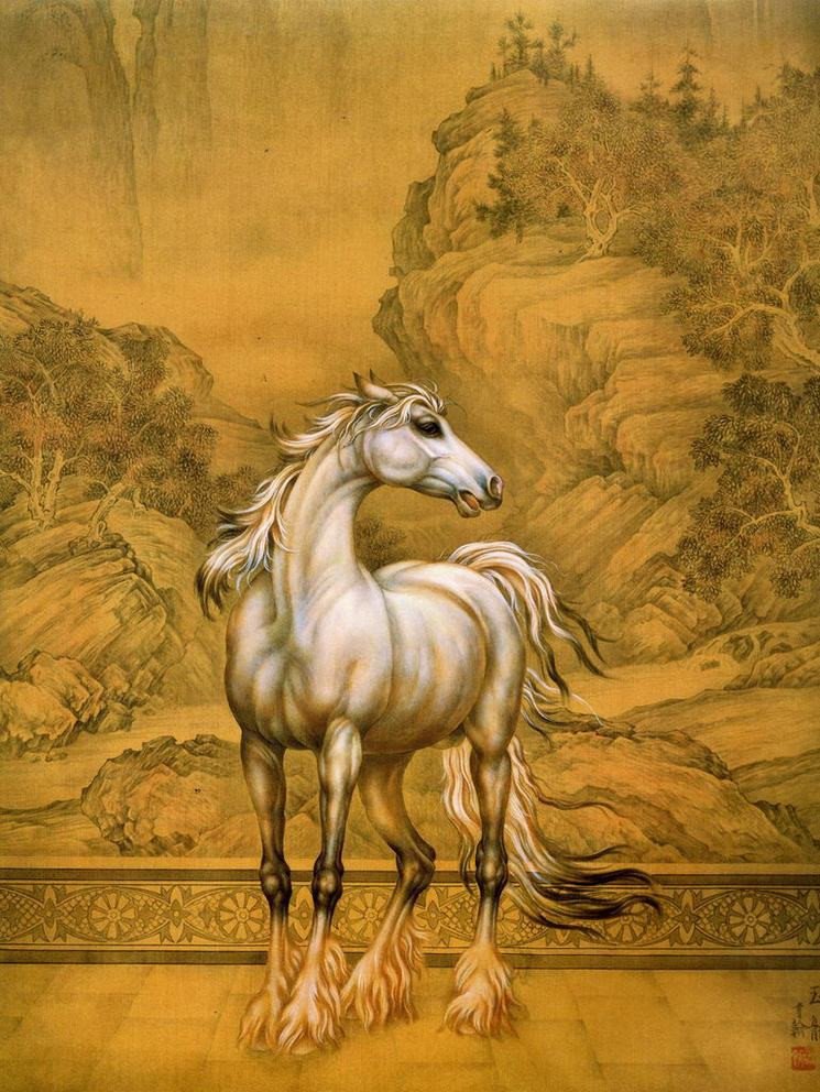 乾隆八骏工笔图,名家写意八骏图大全