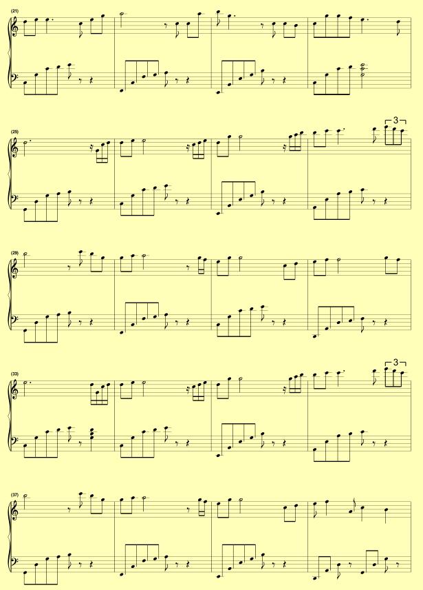 一些经典钢琴曲的简谱和五线谱给大家学习参考