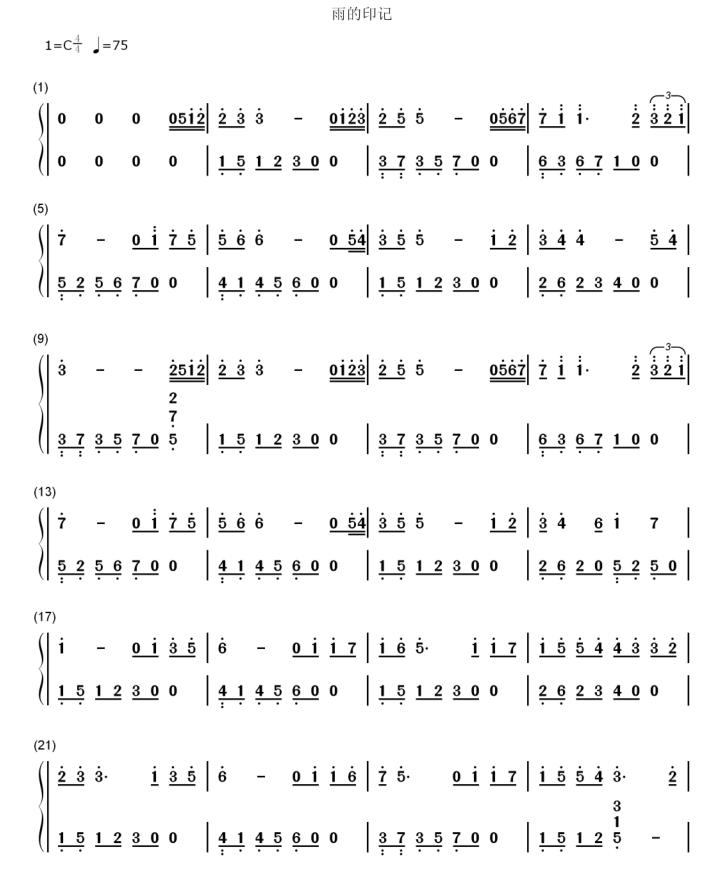 一些经典钢琴曲的简谱和五线谱给大家学习参考