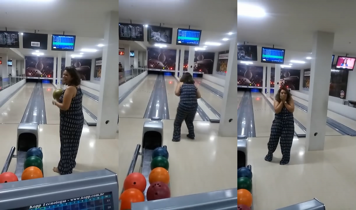 她是保龄球界的神奇女侠，一出手把显示器砸个窟窿