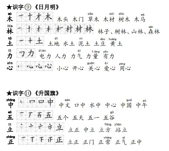 一年级小公鸡和小鸭子生字笔顺,一年级语文一个接一个生字笔顺
