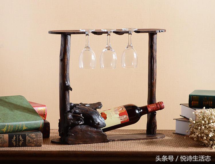创意吧台悬挂式红酒架,创意家饰魔术般的红酒架
