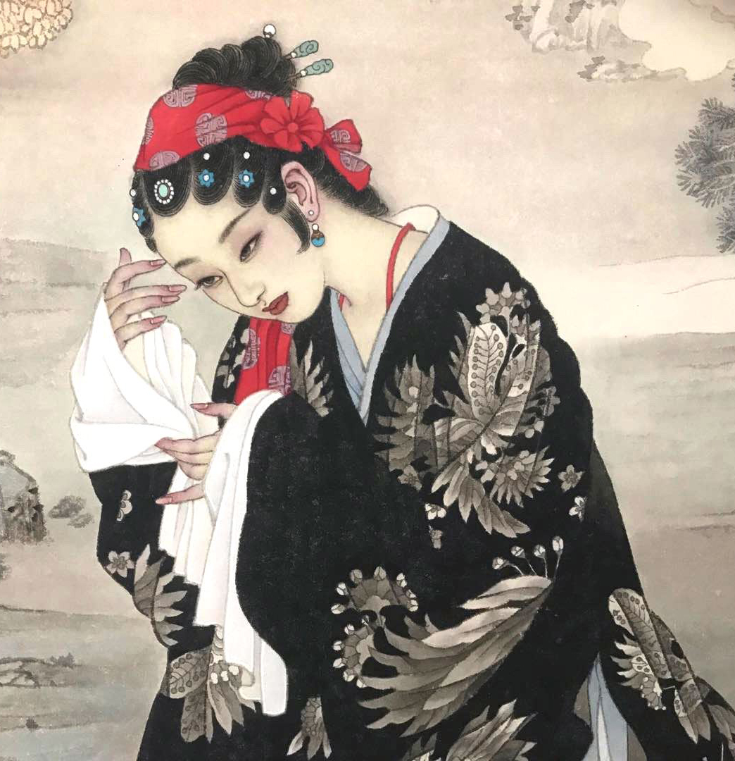国画名家杨淑涛工笔仕女画欣赏,赵国经工笔仕女画作品欣赏