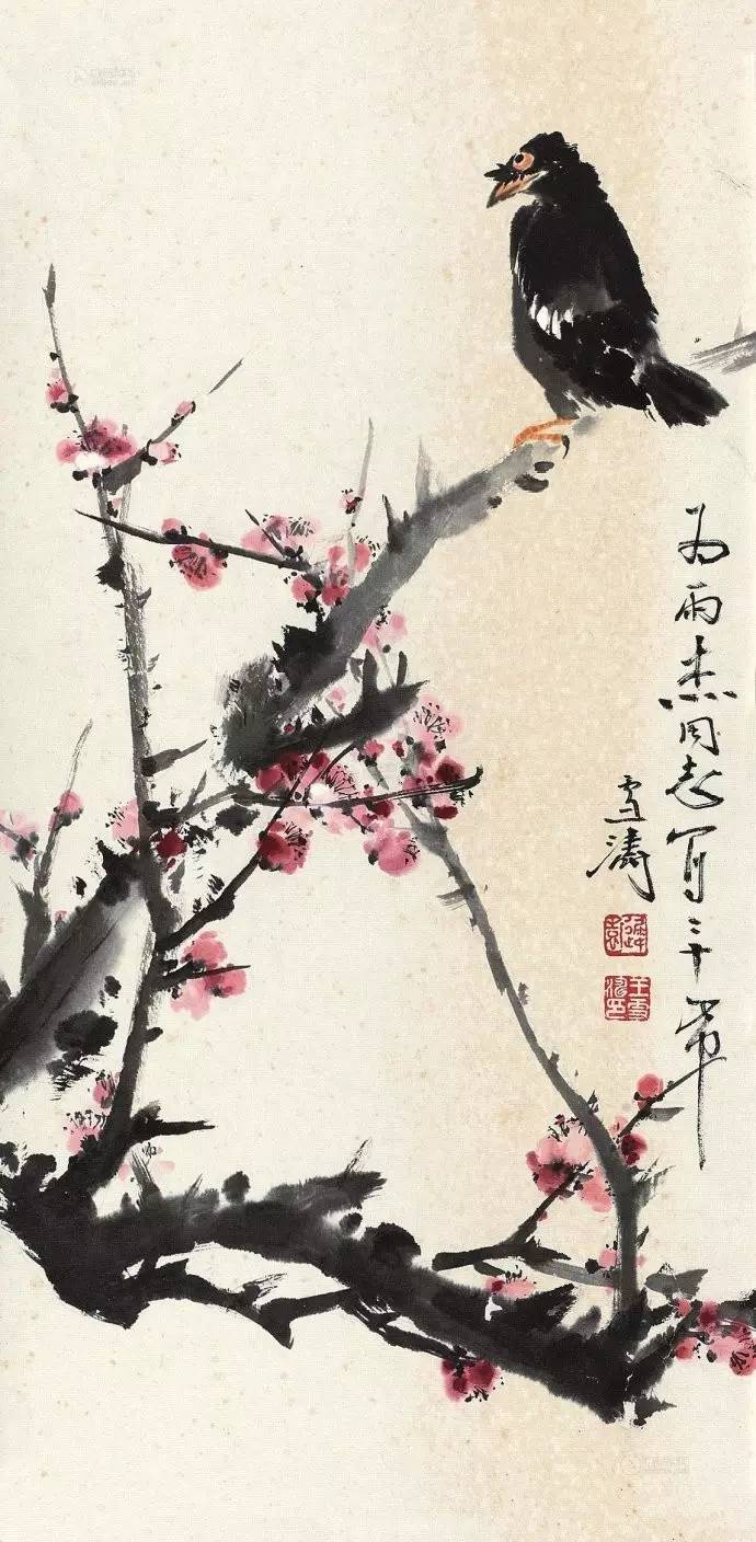 花鸟大师王雪涛画梅,王雪涛花鸟画图片梅花