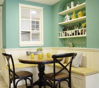 特色餐厅卡座隔断到顶木饰效果图,餐厅卡座一体效果图