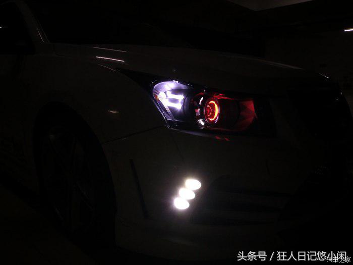 雪佛兰科鲁兹大灯改装小透镜led灯,17款雪佛兰科鲁兹改透镜大灯