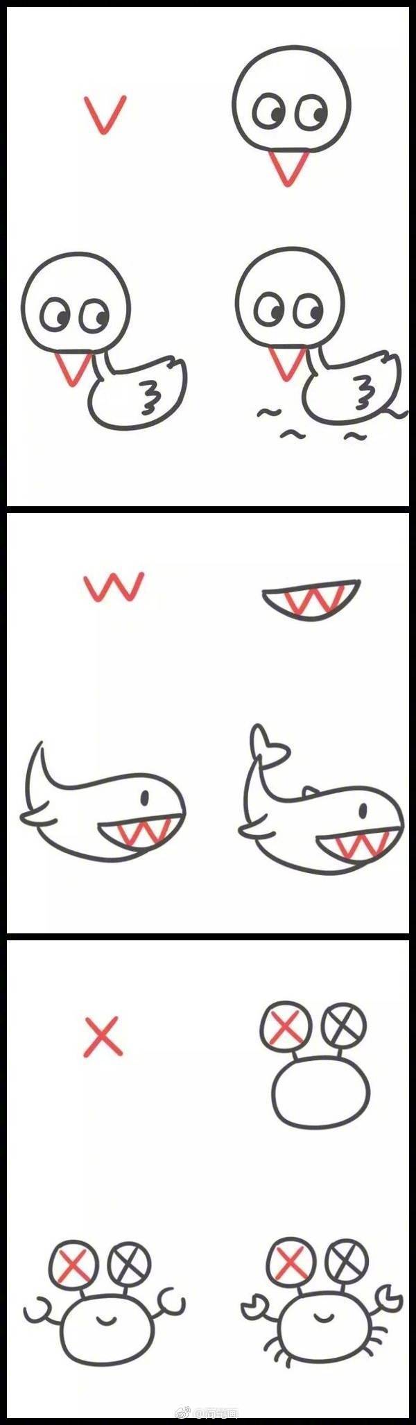 26个英文字母简笔画涂色,26个英文字母简笔画升级版收藏