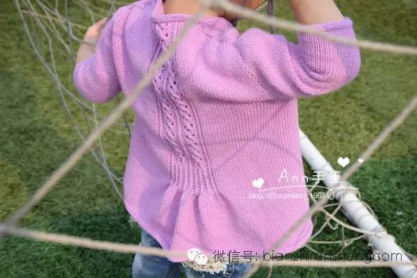 彩虹色针织女童开衫教程,春天宝宝开衫教程