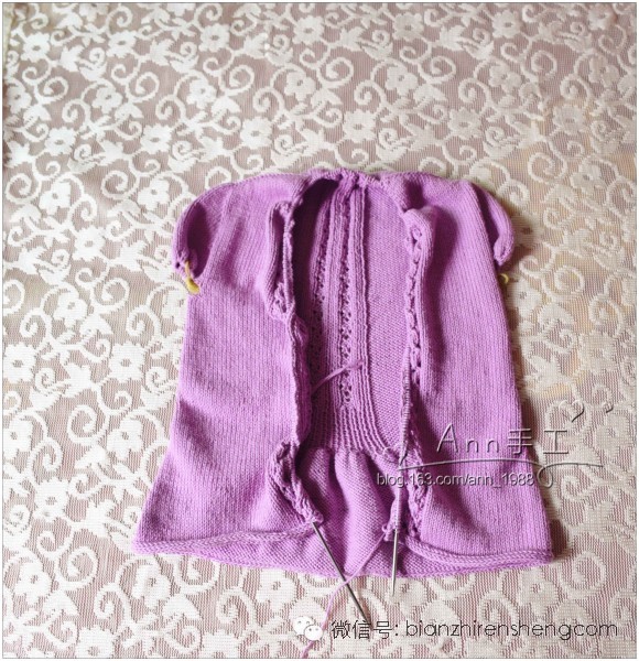 彩虹色针织女童开衫教程,春天宝宝开衫教程