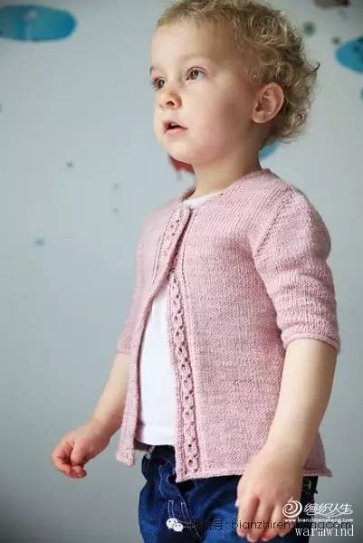 彩虹色针织女童开衫教程,春天宝宝开衫教程
