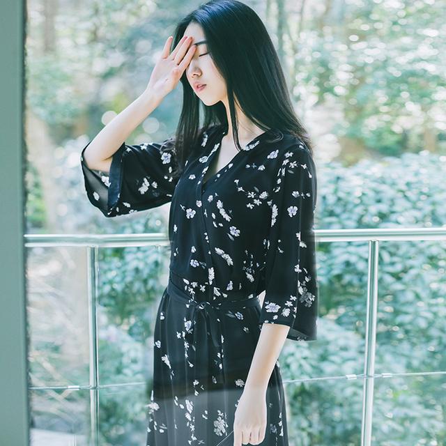 夏季碎花雪纺裙,夏日雪纺裙图片大全