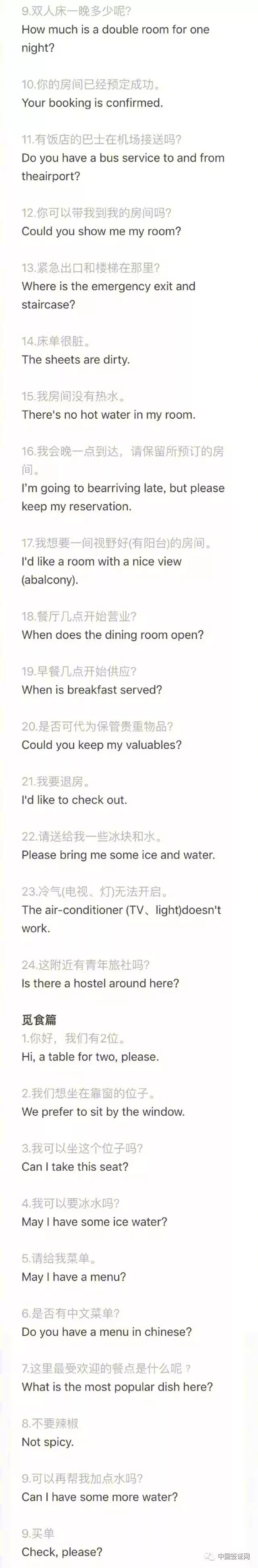 出国英语小知识,出国必备英语句子