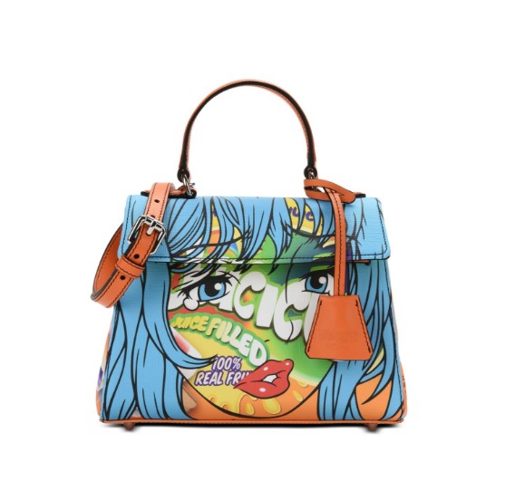 这包可以和春色媲美，印花彩虹条纹包包一定要有一个