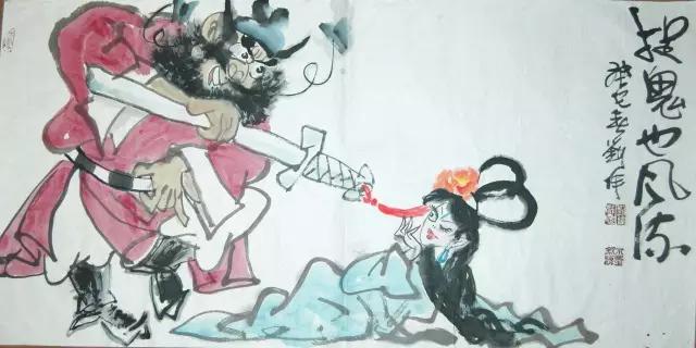 水墨漫画新作欣赏,耐人寻味的一幅原创水墨漫画