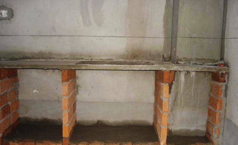 砖砌橱柜不做柜门怎么做才美观,砖砌橱柜如何免拉手