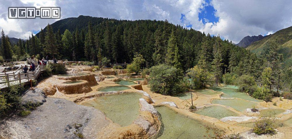 九寨沟五彩池潜游,游戏玩水
