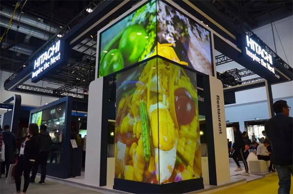 infocomm2018激光投影仪,日立高清短焦投影机